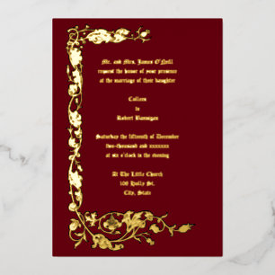 Invitation En Aluminium Vintage William Morris Simple Floral Vine