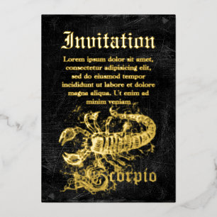 Invitation En Aluminium Vintage Zodiaque Scorpion