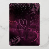 Invitation En Aluminium violet foncé élégant mariage (Verso)