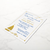 Invitation En Aluminium Voilier 50e anniversaire Mariage or (Rotation)