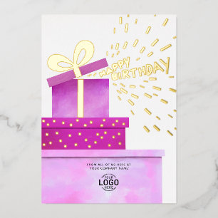 Invitation En Aluminium Vos boîtes de cadeaux rose chaud Logo Fun Cadeaux