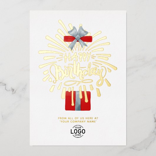 Invitation En Aluminium Votre logo Boîte cadeau rouge Feu d'artifice d'aff (Recto)