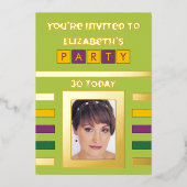 Invitation En Aluminium Vous êtes invité fête d'anniversaire 30 aujourd'hu (Recto)