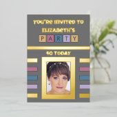 Invitation En Aluminium Vous êtes invité fête d'anniversaire 40 aujourd'hu (Debout devant)