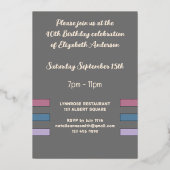 Invitation En Aluminium Vous êtes invité fête d'anniversaire 40 aujourd'hu (Verso)