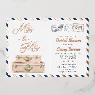 Invitation En Aluminium Voyage Enterrement de Vie de Jeune Fille, Miss to