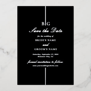 Invitation En Aluminium Vrai carton de mariage noir en feuille d'argent à