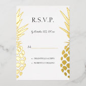 Invitation En Aluminium vrai feuille ananas mariage RSVP (Recto)