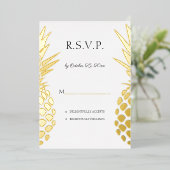 Invitation En Aluminium vrai feuille ananas mariage RSVP (Debout devant)