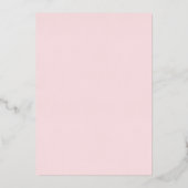 Invitation En Aluminium vrai feuille petit arc rose Baptême (Verso)