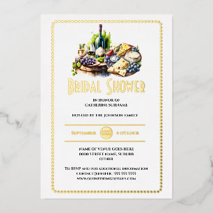 Invitation En Aluminium Vrai fromage vin aquarelle vignoble mariage
