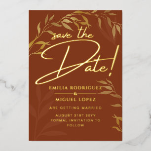 Invitation En Aluminium Vrai mariage à date de sauvegarde en TERRE CUITE F