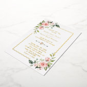 Invitation En Aluminium VRAI Mariage floral rose FOIL (Rotation)