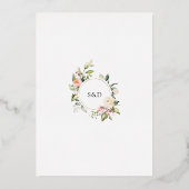 Invitation En Aluminium VRAI Mariage floral rose FOIL (Verso)