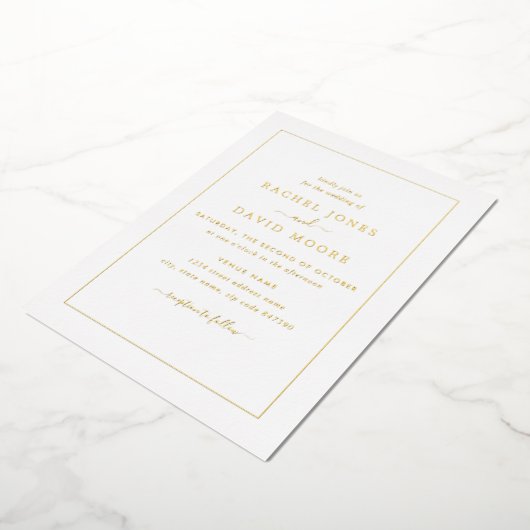 Invitation En Aluminium VRAI OR FOIL Mariage moderne (Rotation)