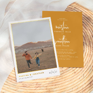 Invitation En Aluminium Vrai papier d'aluminium Bohème Minimaliste Moutard