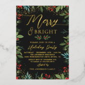 Invitation En Aluminium Vrai papier métallisé Joyeux & Lumineux Fleurs de (Recto)