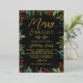 Invitation En Aluminium Vrai papier métallisé Joyeux & Lumineux Fleurs de (Debout devant)