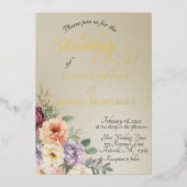Invitation En Aluminium Watercolor Spring Wildflowers - Wheat (Recto)