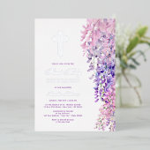 Invitation En Aluminium Watercolor Wisteria First Communion (Debout devant)