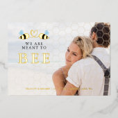 Invitation En Aluminium We Are Meant To Bee Quote Funny Two Bees Wedding (Recto)