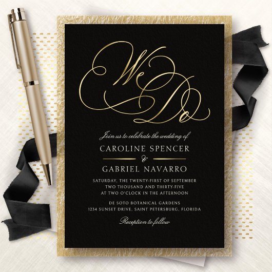 Invitation En Aluminium We Do Formal Calligraphy Script Wedding