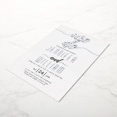 Invitation En Aluminium "We do" script calligraphie mariage argent réel (Rotation)
