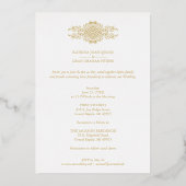 Invitation En Aluminium Wedding Luxury Golden Arch Effect Photo (Verso)