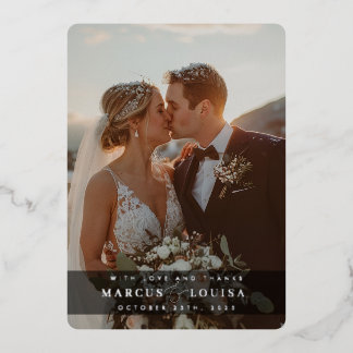 Invitation En Aluminium WEDDING PHOTO modern elegant chic ampersand black