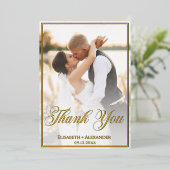 Invitation En Aluminium Wedding Photo Script THANK YOU Foil Card (Debout devant)