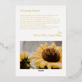 Invitation En Aluminium Wedding Photo Script THANK YOU Foil Card (Verso)