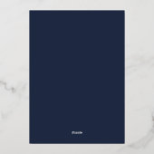 Invitation En Aluminium Wedding Simple Midnight Blue Navy Kindly Reply (Verso)
