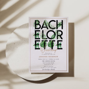 Invitation En Aluminium Week-end de Bachelorette Tropical de plage Rose Go
