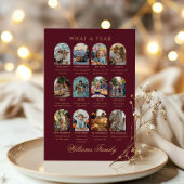 Invitation En Aluminium What a Year Photo Christmas Plaid Classic Holiday