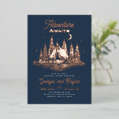 Invitation En Aluminium Whimsical Camping Couples Shower Adventure Awaits (Debout devant)