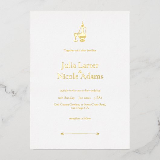 Invitation En Aluminium Whimsical Ethereal Beauté Minimaliste Mariage (Recto)