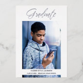 Invitation En Aluminium  Whimsical Modern Graduation Calligraphy Photo (Recto)