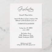 Invitation En Aluminium  Whimsical Modern Graduation Calligraphy Photo (Verso)