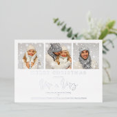 Invitation En Aluminium Whimsical MR & MRS Christmas Wedding 3 Photos (Debout devant)