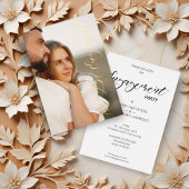Invitation En Aluminium Whimsical Script Custom Photo Couple Engagement
