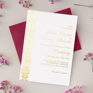 Invitation En Aluminium Whispers Lake Swan Lotus Fleurs Mandala Mariage