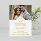 Invitation En Aluminium White Exquisite Simple Wedding Botanical Monogram (Debout devant)