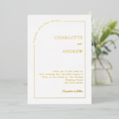 Invitation En Aluminium White gold modern minimalist luxury wedding (Debout devant)