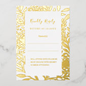 Invitation En Aluminium White gold wedding response RSVP foil card (Recto)