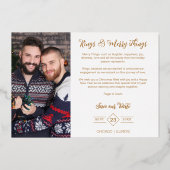 Invitation En Aluminium White Luxury Holiday Mariage 2 Photos Noël (Verso)