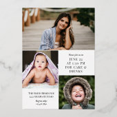 Invitation En Aluminium White Rose Gold Calligraphie Photo Graduation Foil (Verso)