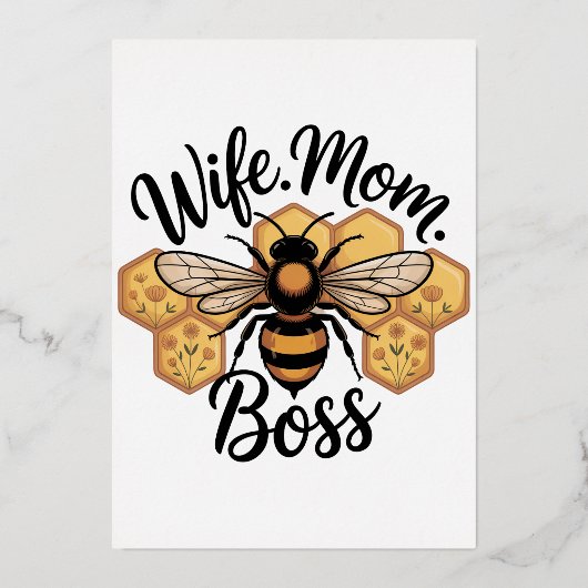 Invitation En Aluminium Wife. Mom. Boss (Recto)