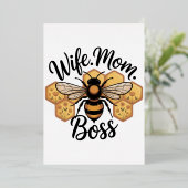 Invitation En Aluminium Wife. Mom. Boss (Debout devant)