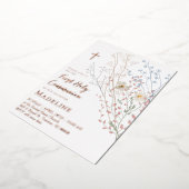 Invitation En Aluminium wildflowers design First Holy Communion (Rotation)
