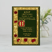 Invitation En Aluminium William Morris Kelmscott Press Floral Rose RSVP (Debout devant)